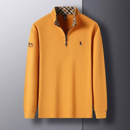 Men's long sleeve collar embroidery polo shirt