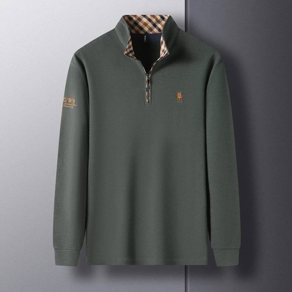 Men's long sleeve collar embroidery polo shirt