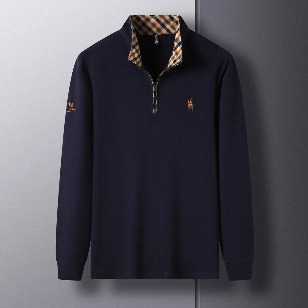 Men's long sleeve collar embroidery polo shirt