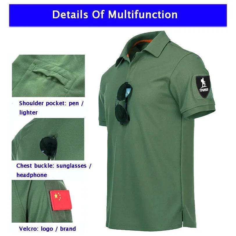 Men's Embroidered Polo Shirts  Plus Size Military Clothes T-shirts