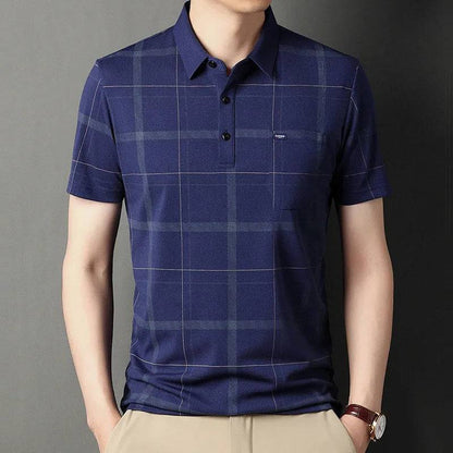 Men's Polo Shirt Plaid Short Sleeve(Summer)