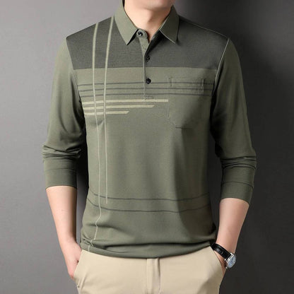 Mens Polo Shirts Regular Fit Casual Long Sleeve