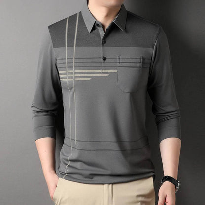 Mens Polo Shirts Regular Fit Casual Long Sleeve