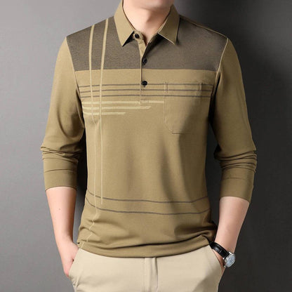 Mens Polo Shirts Regular Fit Casual Long Sleeve