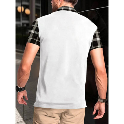 Men's short-sleeved polo shirt casual loose striped