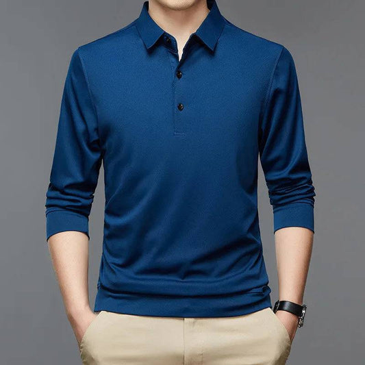 Solid Polo Shirts Long Sleeve