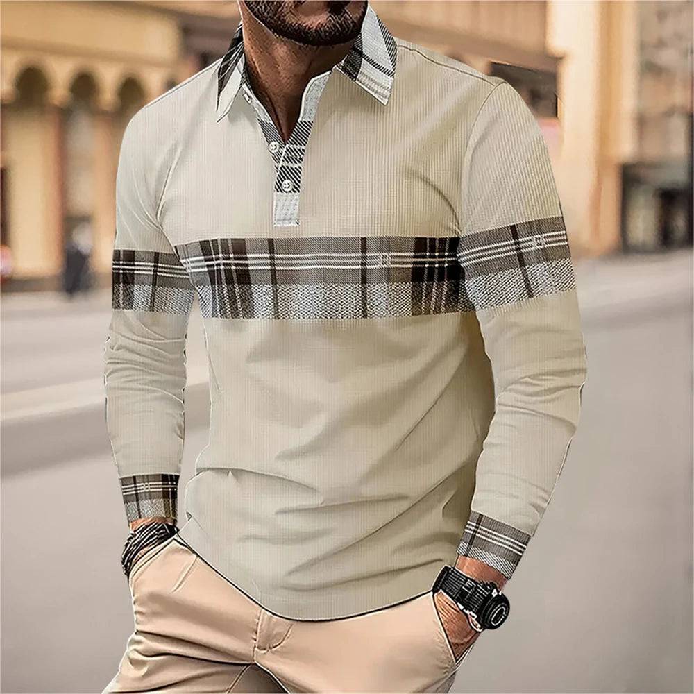 Polo Shirt Men's Breathable Leisure Long Sleeve