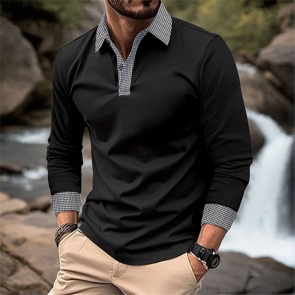 Polo Shirt Men's Breathable Leisure Long Sleeve