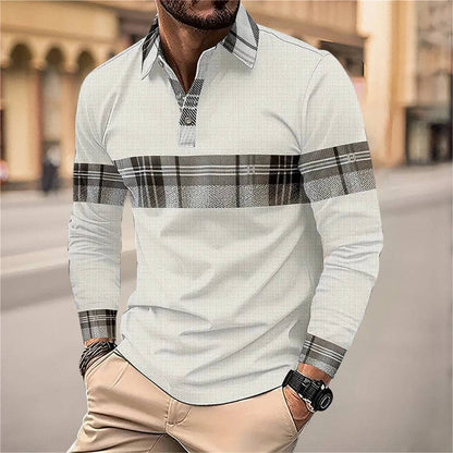 Polo Shirt Men's Breathable Leisure Long Sleeve