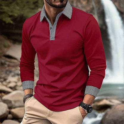 Polo Shirt Men's Breathable Leisure Long Sleeve