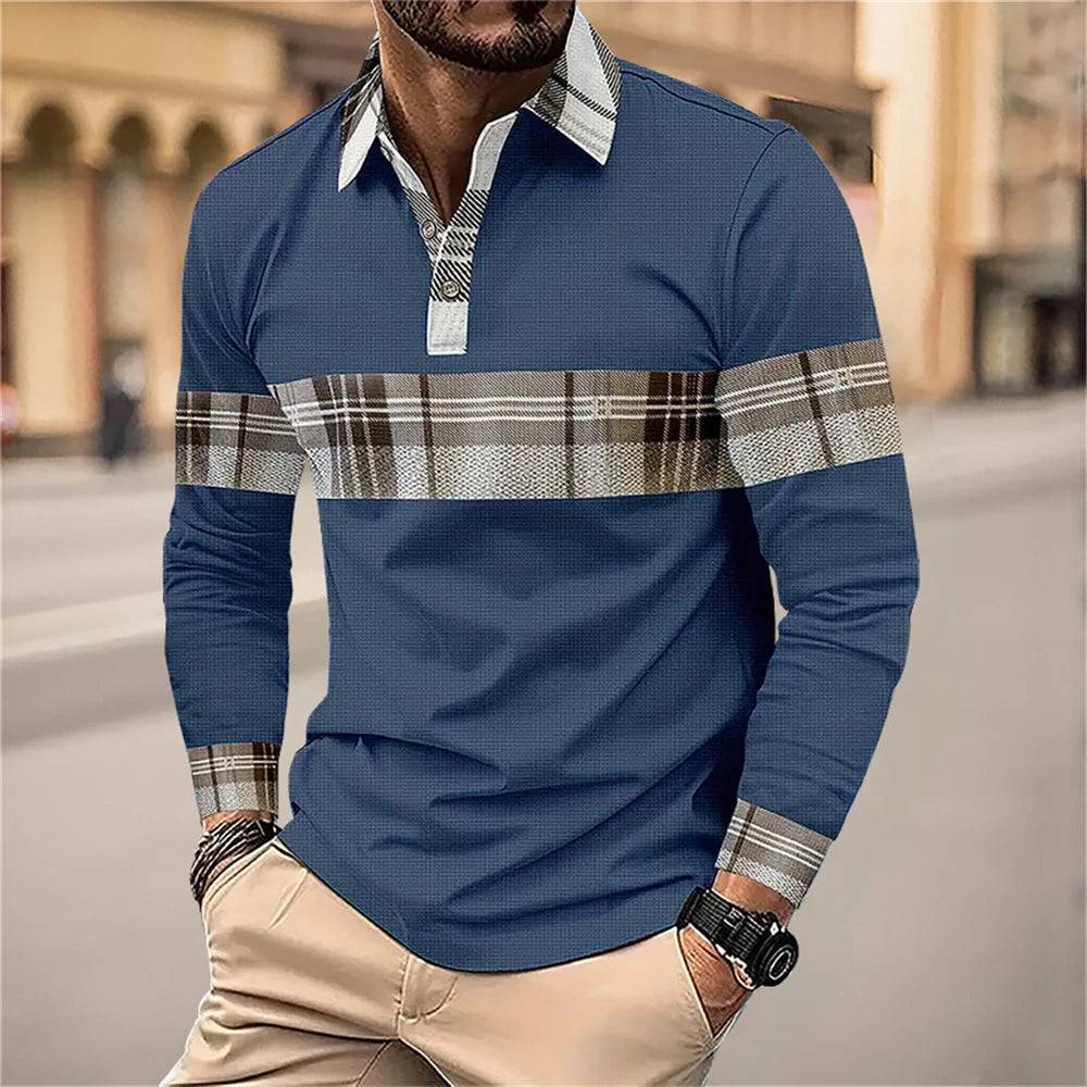 Polo Shirt Men's Breathable Leisure Long Sleeve