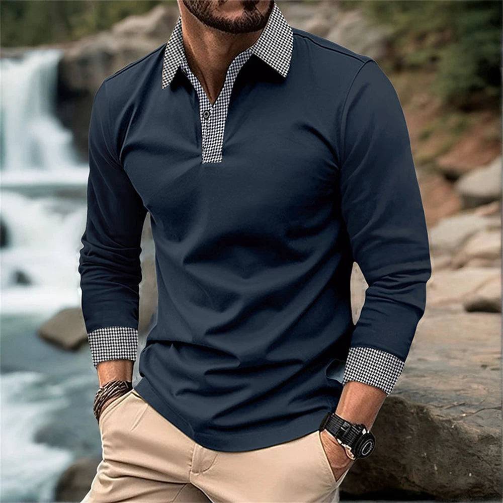 Polo Shirt Men's Breathable Leisure Long Sleeve