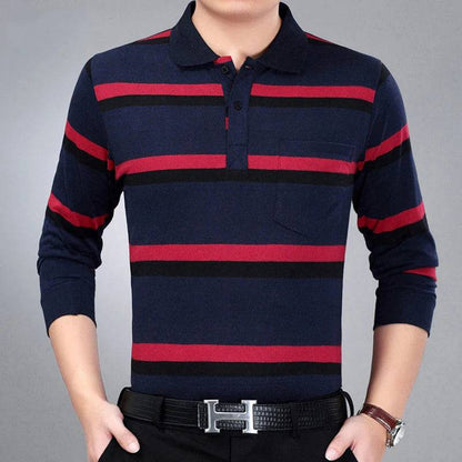 Polo Shirts Men Long Sleeve Loose Casual