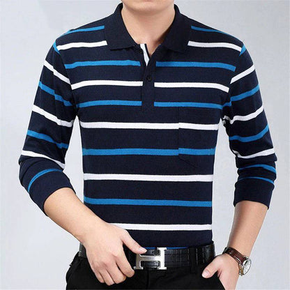 Polo Shirts Men Long Sleeve Loose Casual