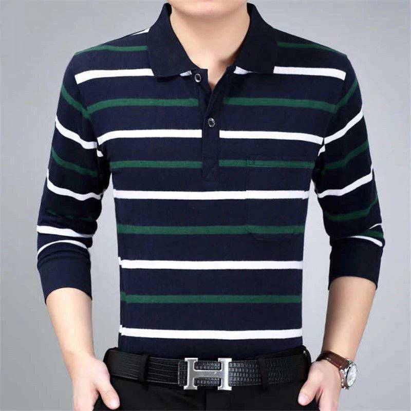 Polo Shirts Men Long Sleeve Loose Casual