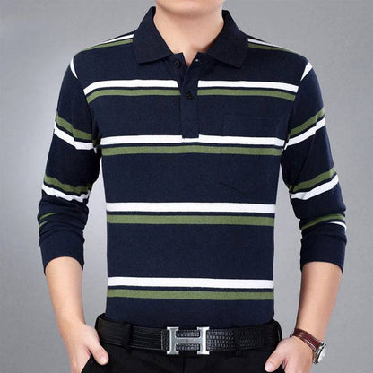 Polo Shirts Men Long Sleeve Loose Casual