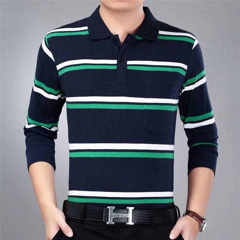 Polo Shirts Men Long Sleeve Loose Casual