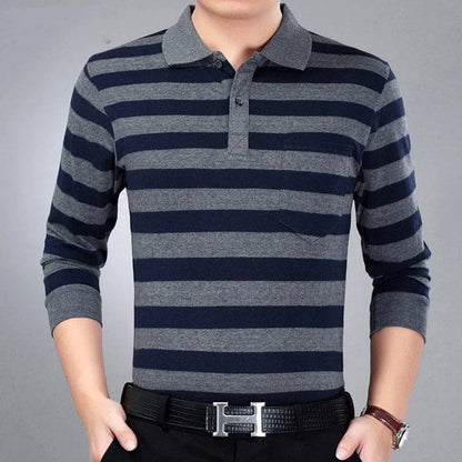 Polo Shirts Men Long Sleeve Loose Casual