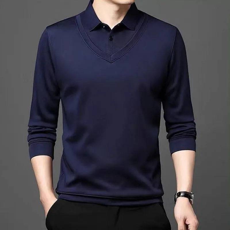 Business Casual Thin Slim Men Polo Shirt