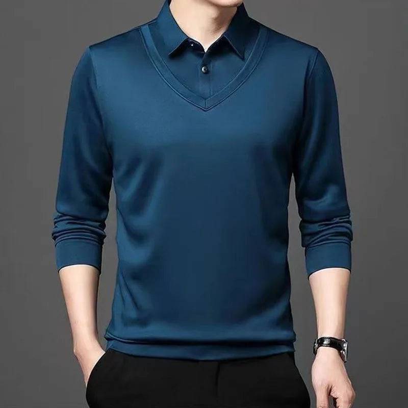 Business Casual Thin Slim Men Polo Shirt