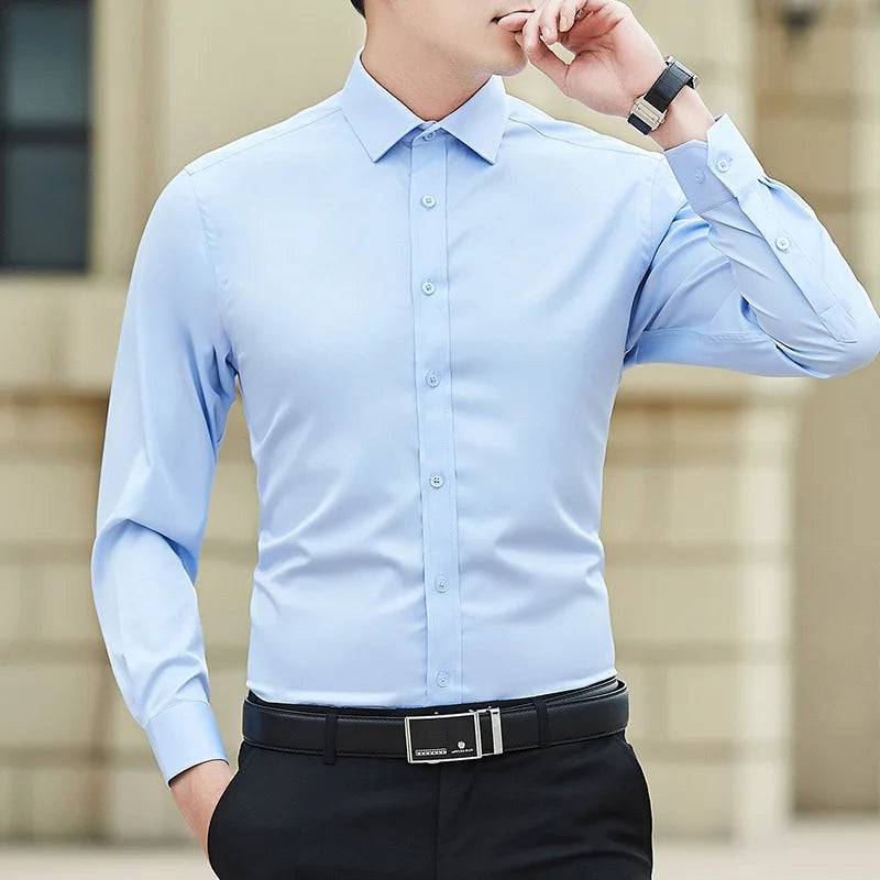 Men's Solid color Business Casual Formal Shirt