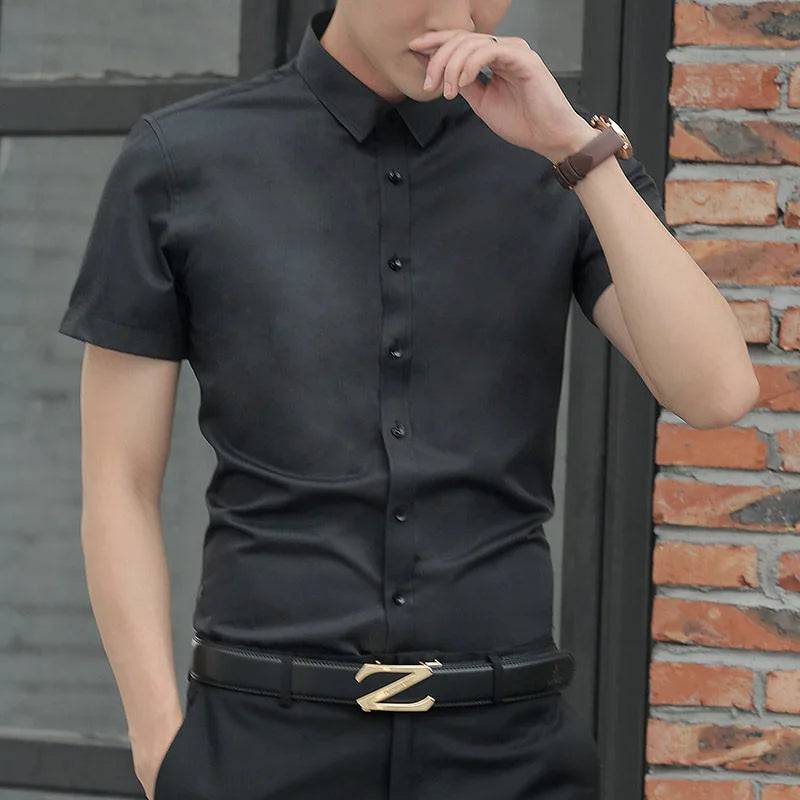 Men's Solid color Business Casual Formal Shirt