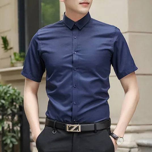 Men's Solid color Business Casual Formal Shirt