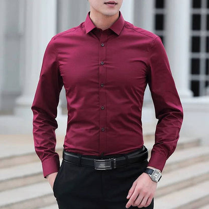 Men's Solid color Business Casual Formal Shirt