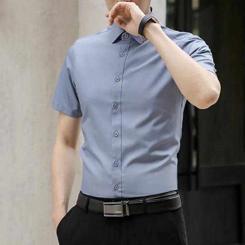 Men's Solid color Business Casual Formal Shirt