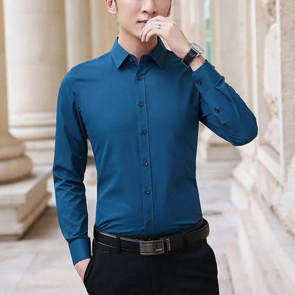 Men's Solid color Business Casual Formal Shirt