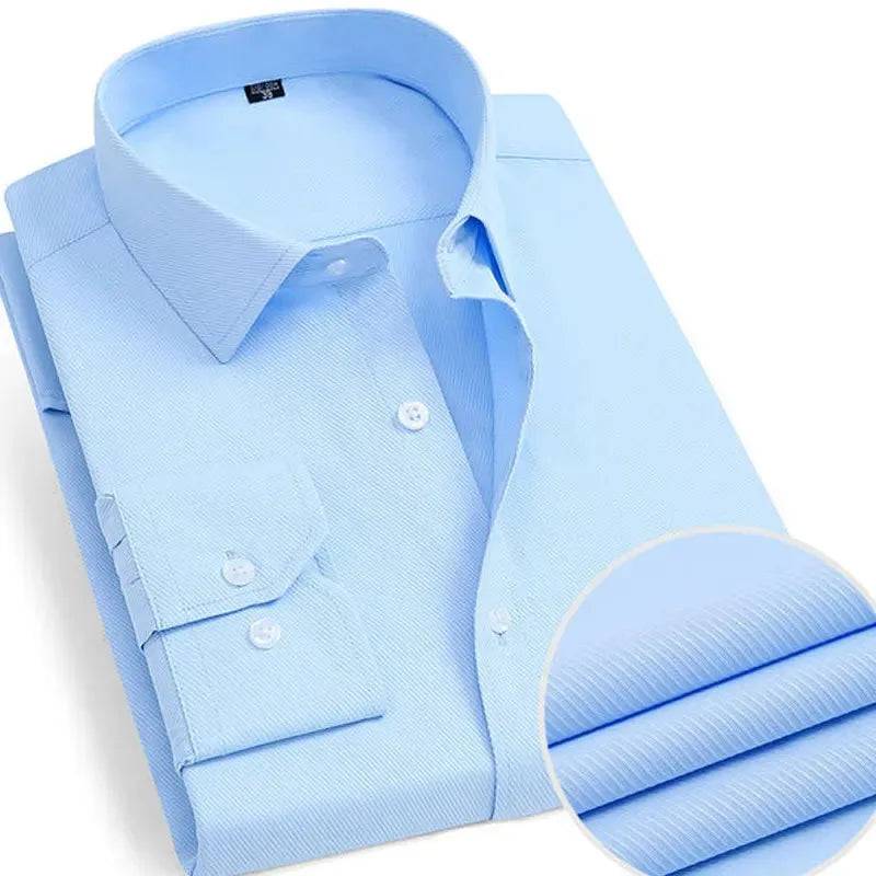 Men's Long-sleeve Solid Casual Formal Shirt - Xmaker