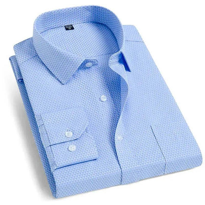 Men's Long-sleeve Solid Casual Formal Shirt