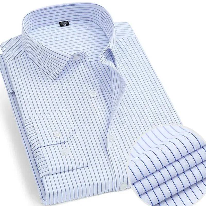 Men's Long-sleeve Solid Casual Formal Shirt