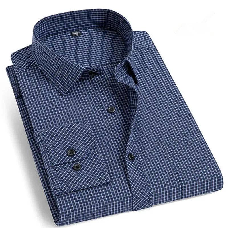 Men's Long-sleeve Solid Casual Formal Shirt