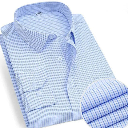 Men's Long-sleeve Solid Casual Formal Shirt