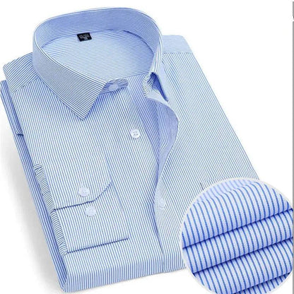 Men's Long-sleeve Solid Casual Formal Shirt