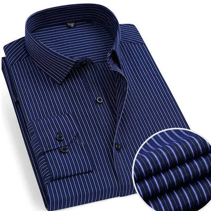 Men's Long-sleeve Solid Casual Formal Shirt