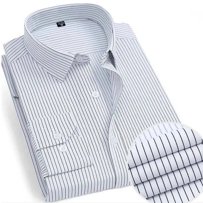 Men's Long-sleeve Solid Casual Formal Shirt