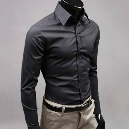 Men's Slim Fit Breathable Cotton Business Shirt