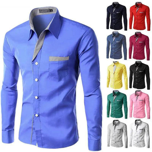 Men Slim fit Design Long Sleeve Size M-4XL