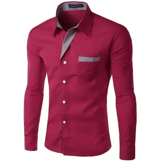 Men Slim fit Design Long Sleeve Size M-4XL