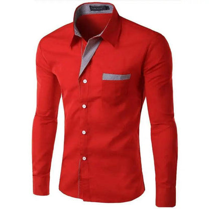 Men Slim fit Design Long Sleeve Size M-4XL