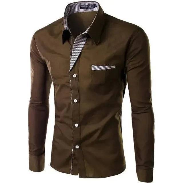 Men Slim fit Design Long Sleeve Size M-4XL