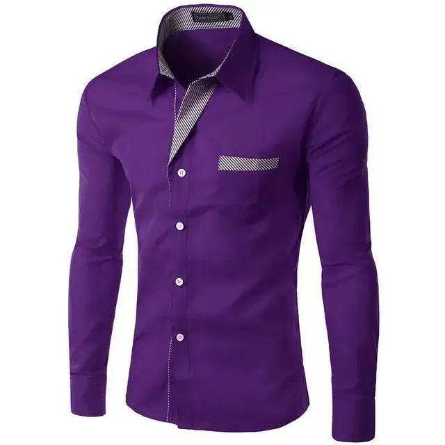 Men Slim fit Design Long Sleeve Size M-4XL