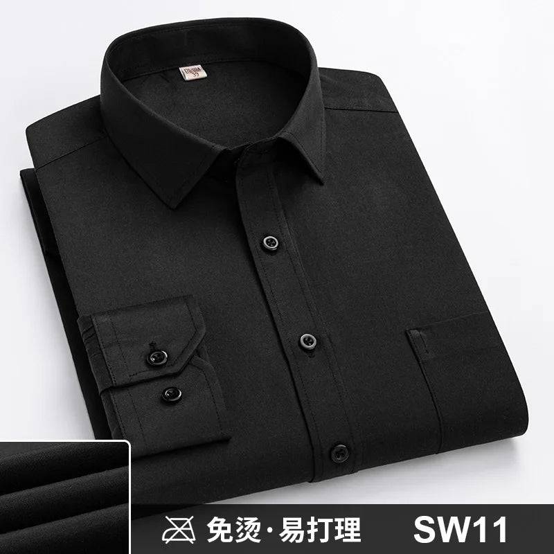 Men's Formal Shirt Long Sleeve Striped Anti-wrinkle Non-ironing