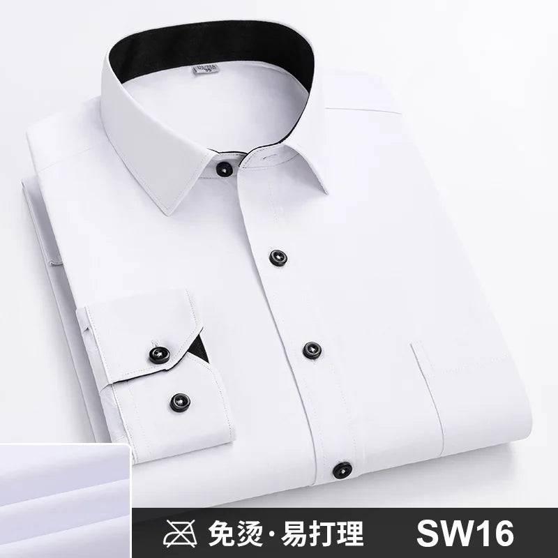 Men's Formal Shirt Long Sleeve Striped Anti-wrinkle Non-ironing