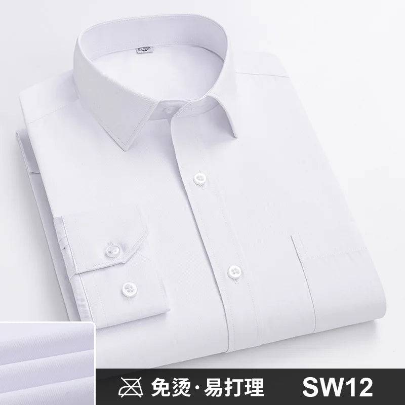 Men's Formal Shirt Long Sleeve Striped Anti-wrinkle Non-ironing