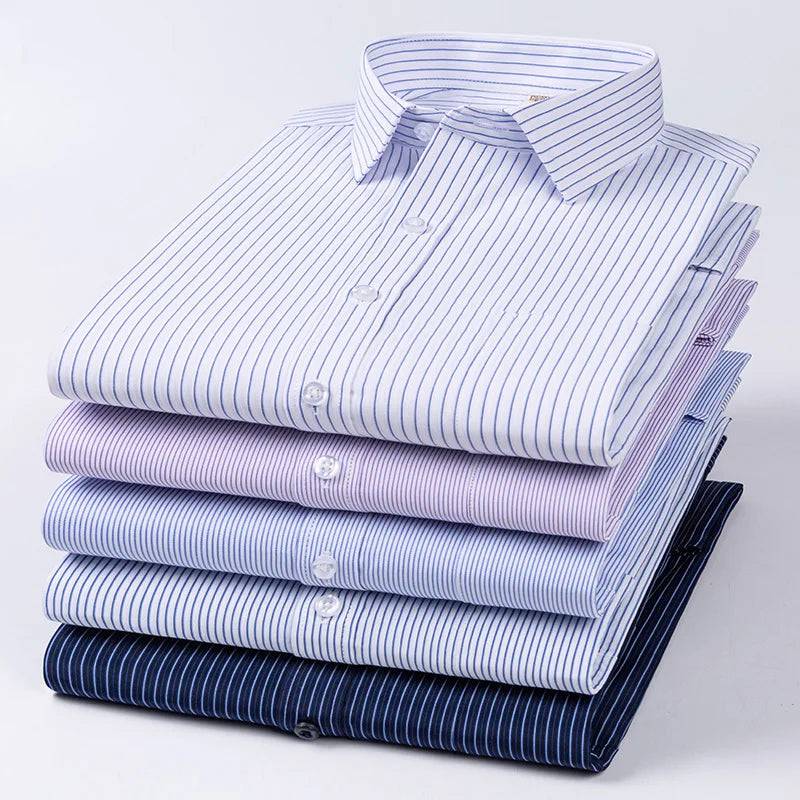 Men's Formal Shirt Long Sleeve Striped Anti-wrinkle Non-ironing