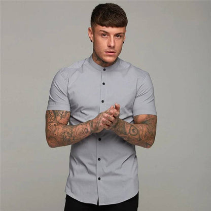 Men Slim Fit Social Business Collar Shirt