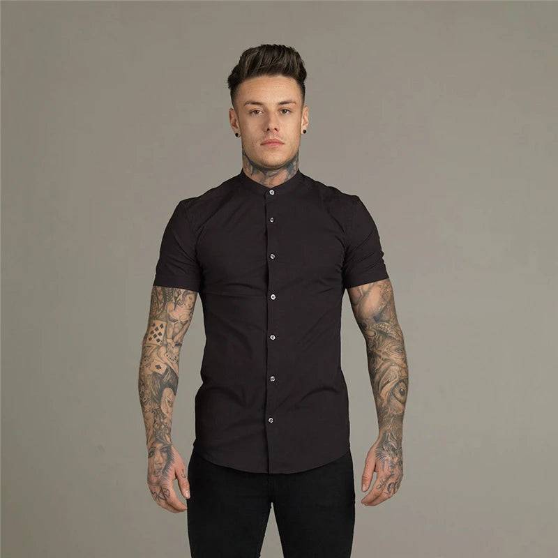 Men Slim Fit Social Business Collar Shirt